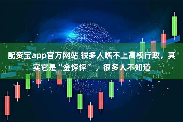 配资宝app官方网站 很多人瞧不上高校行政，其实它是“金饽饽” ，很多人不知道